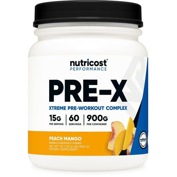 Nutricost Pre-X Xtreme PreWorkout Powder Complex, Peach Mango, 60 Servings, Vegetarian, Non-GMO and Gluten Free EasyOptionXY LLC