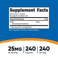 Nutricost DHEA 25mg, 240 Capsules - Gluten Free, Non-GMO Supplement EasyOptionXY LLC