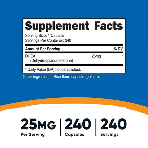 Nutricost DHEA 25mg, 240 Capsules - Gluten Free, Non-GMO Supplement EasyOptionXY LLC