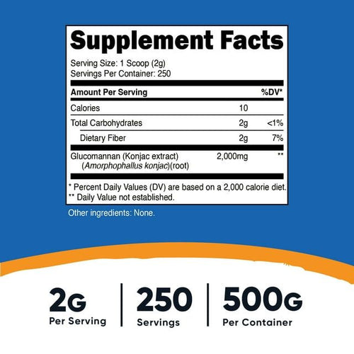 Nutricost Glucomannan Powder 500 Grams - Gluten Free & Non-GMO Supplement EasyOptionXY LLC
