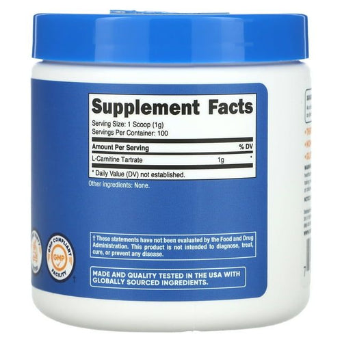 Nutricost L-Carnitine Tartrate Supplement Powder (100 Grams) - 1 Gram per Serving; 100 Servings EasyOptionXY LLC