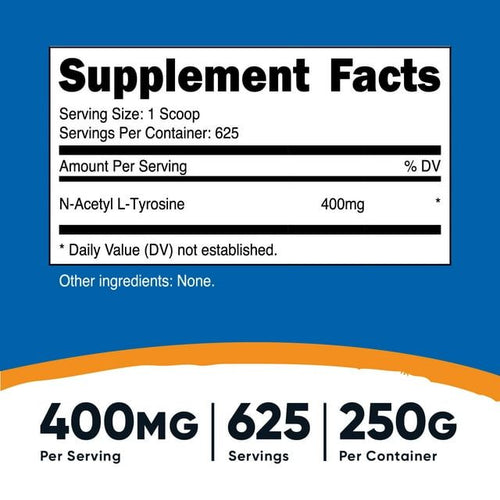 Nutricost N-Acetyl L-Tyrosine (NALT) Powder 250 Grams, Unflavored Supplement EasyOptionXY LLC