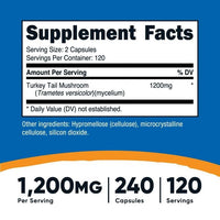 Nutricost Turkey Tail Mushroom Capsules 1200mg, 120 Servings (240 Capsules) Supplement EasyOptionXY LLC