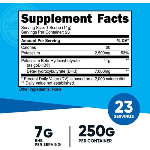 Nutricost Potassium BHB Salts, Exogenous Ketone Supplement (250 Grams) EasyOptionXY LLC