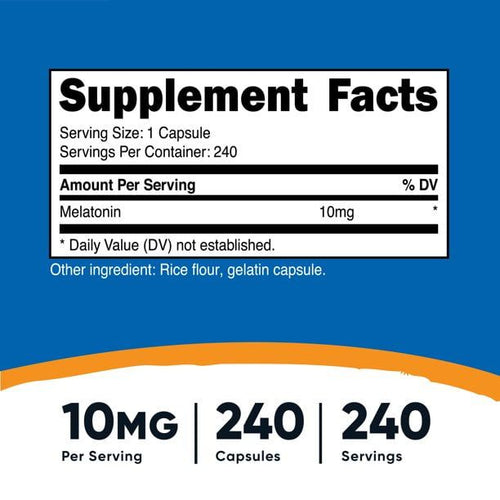 Nutricost Melatonin 10mg, 240 Capsules, Non-GMO Supplement EasyOptionXY LLC