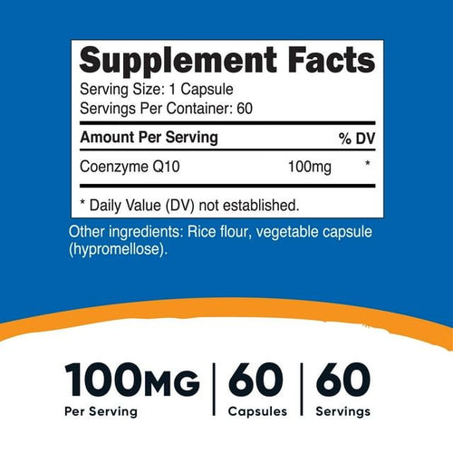 Nutricost CoQ10 100mg, 60 Vegetarian Capsules - Non-GMO, Gluten Free Supplement EasyOptionXY LLC