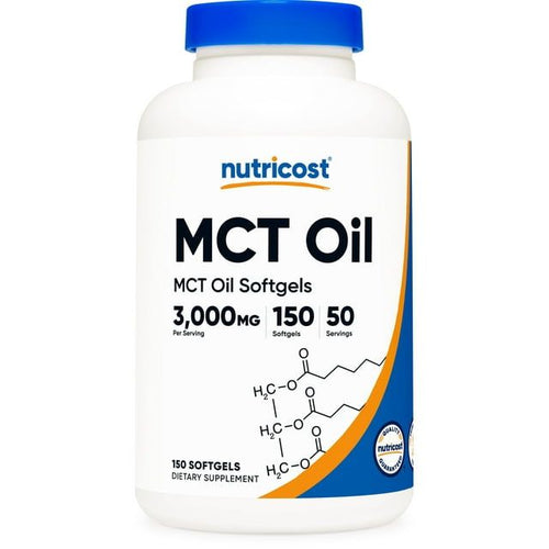 Nutricost MCT Oil Softgels Supplement 3000mg Per Serving, 50 Servings, 150 Softgels EasyOptionXY LLC
