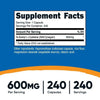 Nutricost N-Acetyl L-Cysteine (NAC) 600mg, 240 Vegetarian Capsules, Supplement EasyOptionXY LLC