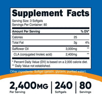Nutricost CLA (Conjugated Linoleic Acid) Supplement 800mg, 240 Soft Gels EasyOptionXY LLC