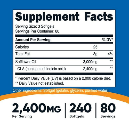 Nutricost CLA (Conjugated Linoleic Acid) Supplement 800mg, 240 Soft Gels EasyOptionXY LLC