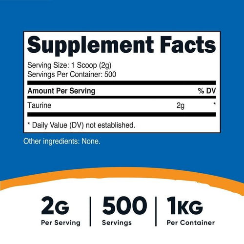 Nutricost Taurine Powder 1KG, 500 Servings - Non GMO, Supplement EasyOptionXY LLC