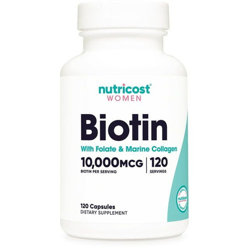 Nutricost Biotin for Women 10,000mcg 120 Capsules, with Folate & Collagen, Non-GMO Supplement EasyOptionXY LLC