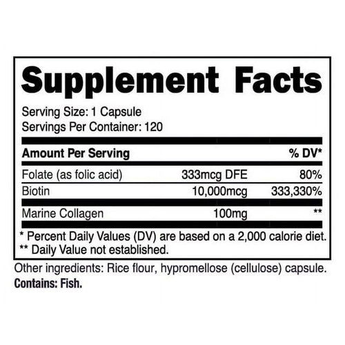 Nutricost Biotin for Women 10,000mcg 120 Capsules, with Folate & Collagen, Non-GMO Supplement EasyOptionXY LLC