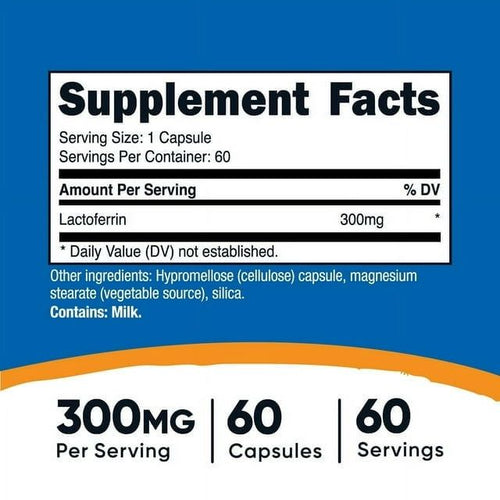 Nutricost Lactoferrin Capsules (60 Servings, 300mg) Third-Party Tested, Gluten-Free, Vegetarian, GMP Compliant, Non-GMO Supplement EasyOptionXY LLC