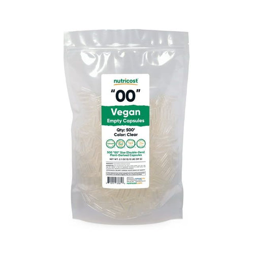 Nutricost Vegan Empty Capsules Size 00 - Clear Empty Plant-Based Capsules (500 ct) - Kosher, Halal, Non-GMO, Soy Free, Gluten-Free, Vegetarian EasyOptionXY LLC