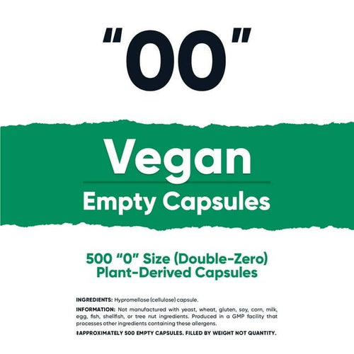 Nutricost Vegan Empty Capsules Size 00 - Clear Empty Plant-Based Capsules (500 ct) - Kosher, Halal, Non-GMO, Soy Free, Gluten-Free, Vegetarian EasyOptionXY LLC