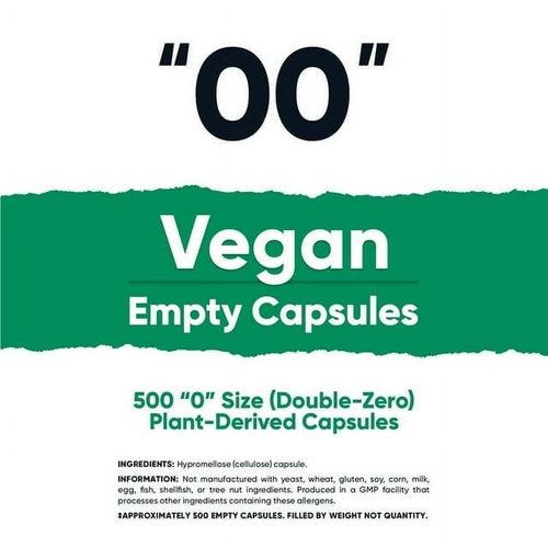Nutricost Vegan Empty Capsules Size 00 - Clear Empty Plant-Based Capsules (500 ct) - Kosher, Halal, Non-GMO, Soy Free, Gluten-Free, Vegetarian EasyOptionXY LLC
