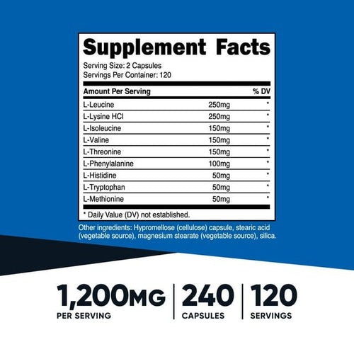 Nutricost EAA Capsules 1200mg, 120 Servings, 240 Capsules - Essential Amino Acids - Non-GMO, Gluten Free & Vegan EasyOptionXY LLC
