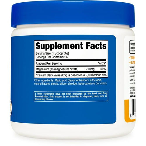 Nutricost Magnesium Citrate Powder (Peach Mango, 250 Grams) - Non-GMO Supplement EasyOptionXY LLC