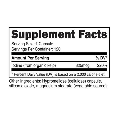 Nutricost Kelp Capsules, 325mcg of Iodine, 120 Capsules, Supplement EasyOptionXY LLC