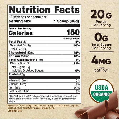 Nutricost Organic Whey Protein Powder (Chocolate) 1LB - Non-GMO EasyOptionXY LLC