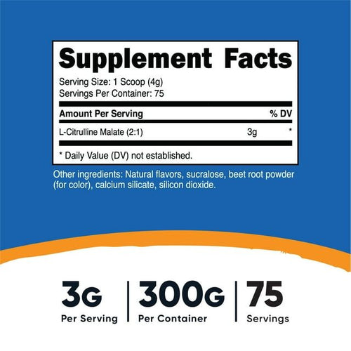 Nutricost L-Citrulline Malate Powder 2:1 Supplement, 300 Grams (Strawberry Kiwi) EasyOptionXY LLC