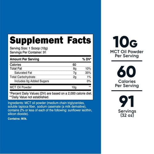 Nutricost MCT Oil Powder 2LBS (32oz) - Zero Net Carbs Supplement EasyOptionXY LLC