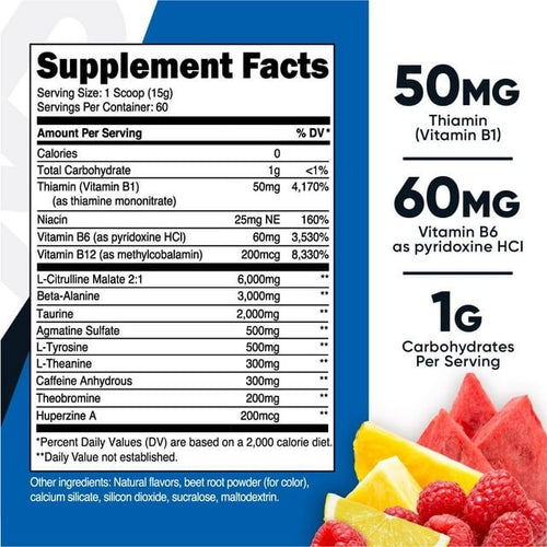 Nutricost Pre-X Xtreme Pre-Workout Complex Powder, Fruit Punch, 60 Servings, Vegetarian, Non-GMO and Gluten Free EasyOptionXY LLC