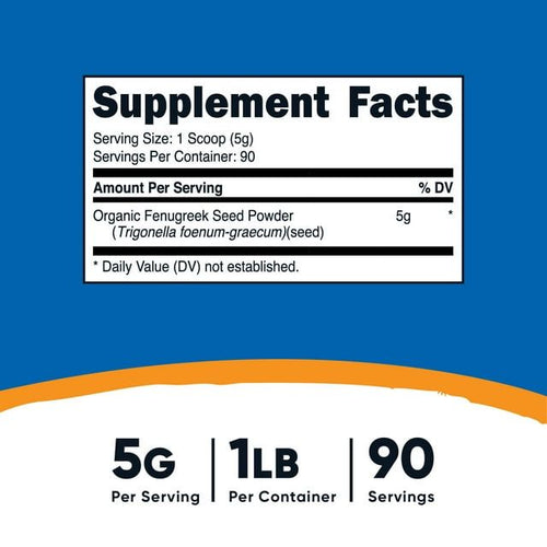 Nutricost Organic Fenugreek Powder 1 LB - Gluten Free, Non-GMO Supplement EasyOptionXY LLC
