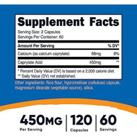 Nutricost Caprylic Acid Capsules, 450 mg, 60 Servings - Vegetarian, Non-GMO and Gluten Free - 120 Capsules with 225mg Each EasyOptionXY LLC