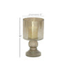DecMode Brass Glass Handmade Turned Style Pillar Hurricane Lamp with Faux Mercury Glass Finish EasyOptionXY LLC
