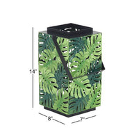 DecMode 8"W, 14"H Metal Eclectic Candle Lantern, Green, 1 - Piece EasyOptionXY LLC