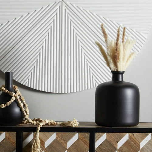 The Novogratz 12" Black Glass Vase EasyOptionXY LLC