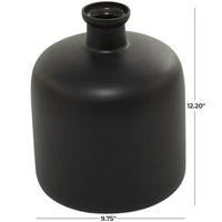 The Novogratz 12" Black Glass Vase EasyOptionXY LLC