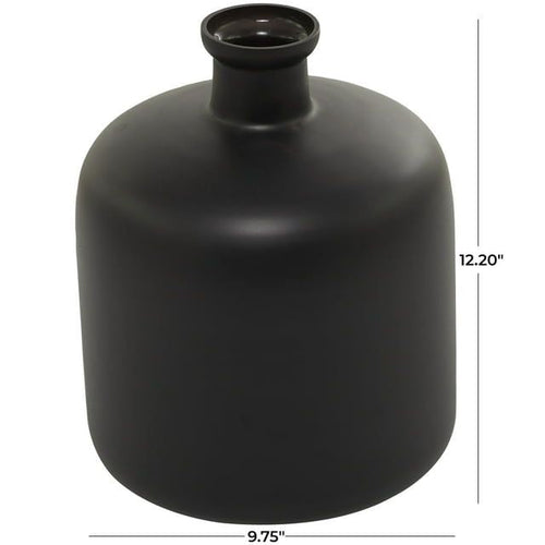 The Novogratz 12" Black Glass Vase EasyOptionXY LLC
