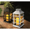 Shop4Omni 11 Inch Solar Powered Flickering LED Candle Lantern Centerpiece Lamp / Silver EasyOptionXY LLC