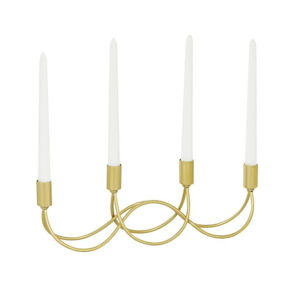 CosmoLiving by Cosmopolitan 4 Holder Gold Metal Candelabra EasyOptionXY LLC