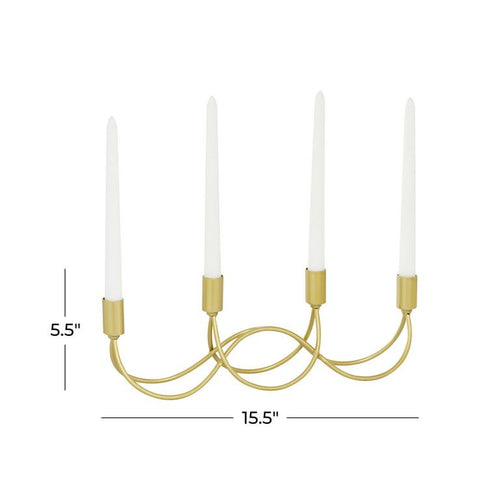 CosmoLiving by Cosmopolitan 4 Holder Gold Metal Candelabra EasyOptionXY LLC