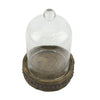 Medium Rustic Wood with Bell Shaped Cloche EasyOptionXY LLC