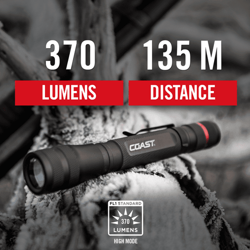 COAST G34 370 Lumen Twist Focusing Handheld LED Flashlight, 2 x AA Batteries Included, 5.6 oz. EasyOptionXY LLC