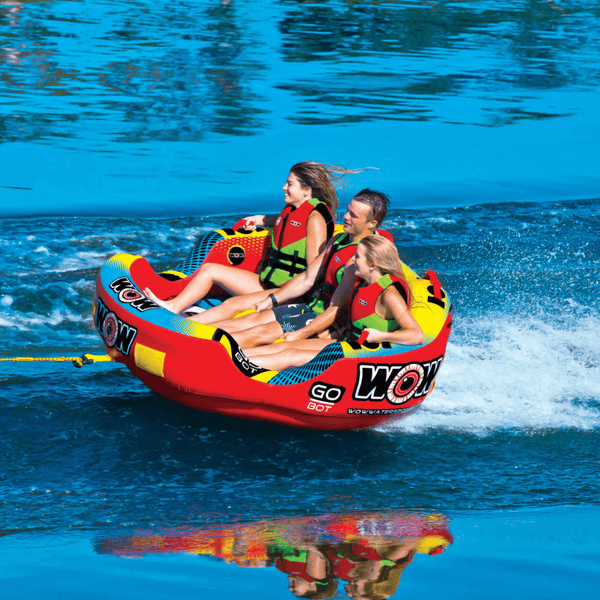 WOW Watersports Go Bot 3 Person Towable Water Tube For Pool and Lake (18-1050) Jupiter Gear