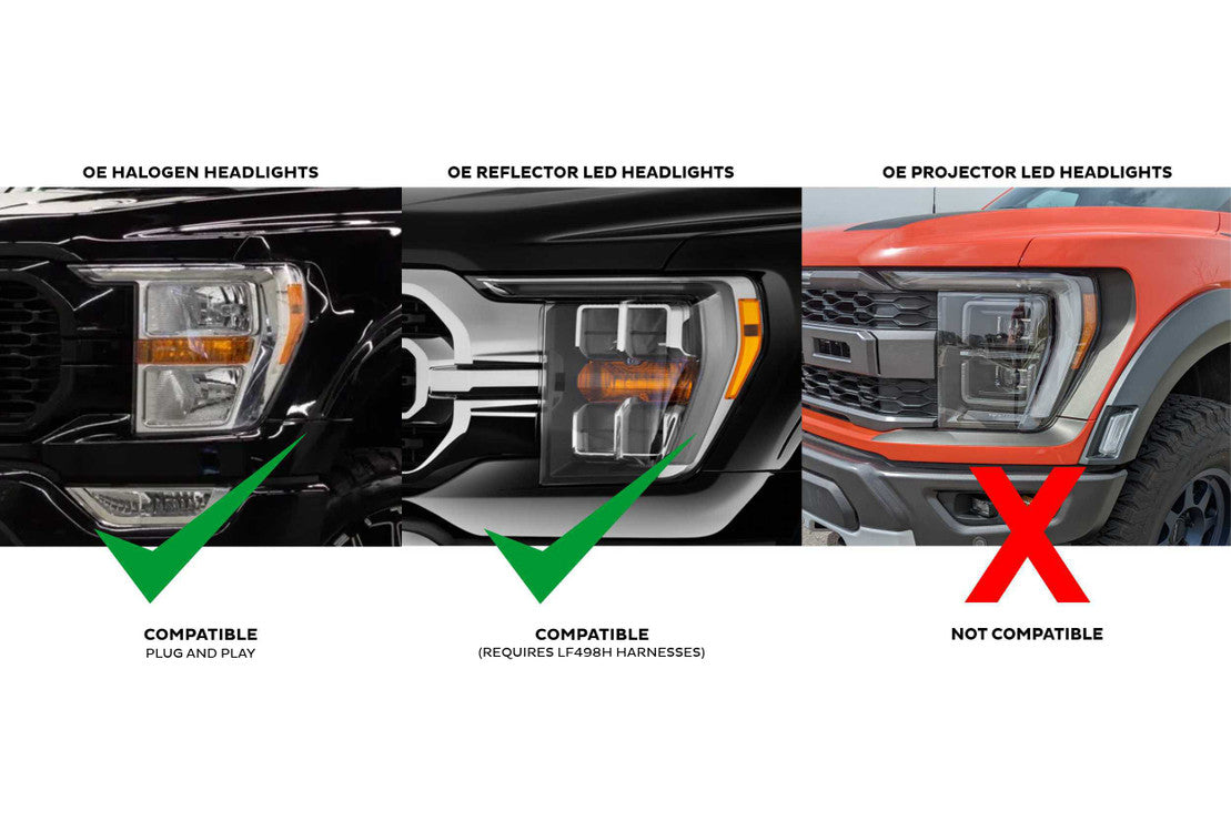 Morimoto Ford F-150 (21-23) XB Hybrid LED Headlights - Amber DRL