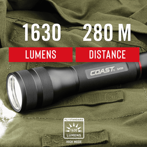 COAST G455 1630 Lumen Twist Focus LED Flashlight, 6 x AA Batteries Included, 21 oz. EasyOptionXY LLC