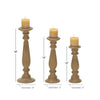 DecMode 3 Candle Brown Mango Wood Candle Holder, Set of 3 EasyOptionXY LLC