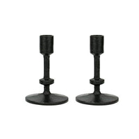 Stonebriar Table Top 5" Traditional Cast Iron Candlestick Holder Set, Black, 2 Pieces EasyOptionXY LLC