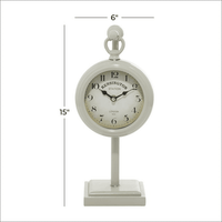 DecMode 15" White Metal Pendulum Clock EasyOptionXY LLC