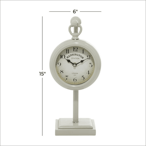 DecMode 15" White Metal Pendulum Clock EasyOptionXY LLC