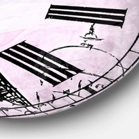 Designart 'Illustration with Paris Eiffel Tower' French Country wall clock (Size 23" x 23") EasyOptionXY LLC