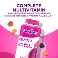 One A Day MULTI+ Hair; Skin & Nails Support Gummy Multivitamin; 120 Count EasyOptionXY LLC