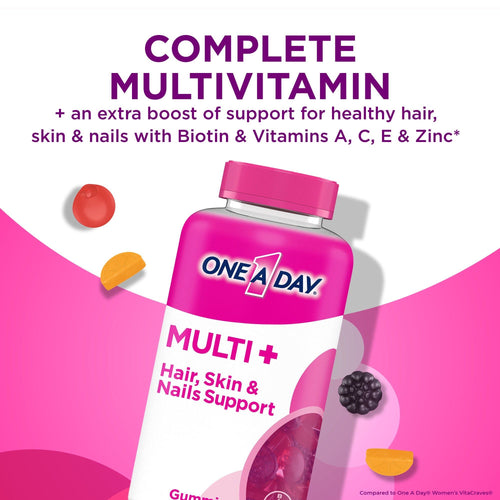 One A Day MULTI+ Hair; Skin & Nails Support Gummy Multivitamin; 120 Count EasyOptionXY LLC